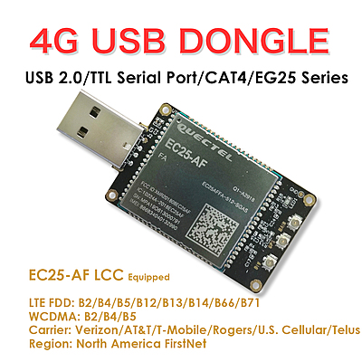 4G LTE USB Dongle with Quectel EC25 Series LCC Modem, SIM Slot, GPS, USB-A or 4PIN PH2.0 for IoT and M2M Applications 4G LTE USB Dongle with Quectel EC25 Series LCC Modem, SIM Slot, GPS, USB-A or 4PIN PH2.0 for IoT and M2M Applications