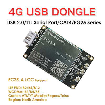 4G LTE USB Dongle with Quectel EC25 Series LCC Modem, SIM Slot, GPS, USB-A or 4PIN PH2.0 for IoT and M2M Applications 4G LTE USB Dongle with Quectel EC25 Series LCC Modem, SIM Slot, GPS, USB-A or 4PIN PH2.0 for IoT and M2M Applications