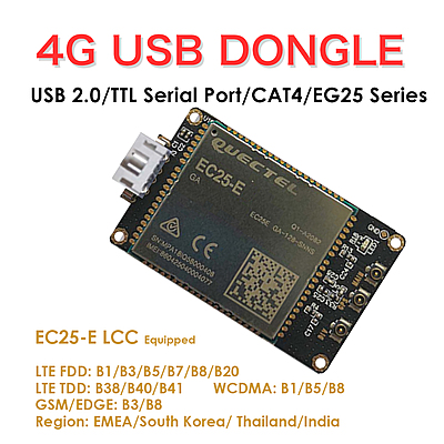 4G LTE USB Dongle with Quectel EC25 Series LCC Modem, SIM Slot, GPS, USB-A or 4PIN PH2.0 for IoT and M2M Applications 4G LTE USB Dongle with Quectel EC25 Series LCC Modem, SIM Slot, GPS, USB-A or 4PIN PH2.0 for IoT and M2M Applications