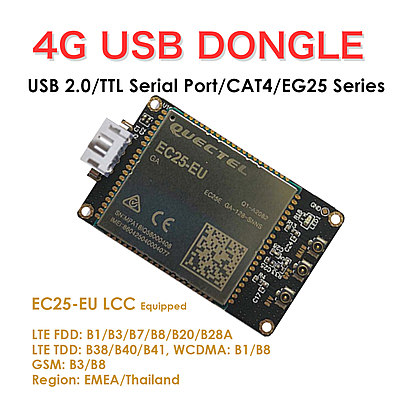 4G LTE USB Dongle with Quectel EC25 Series LCC Modem, SIM Slot, GPS, USB-A or 4PIN PH2.0 for IoT and M2M Applications 4G LTE USB Dongle with Quectel EC25 Series LCC Modem, SIM Slot, GPS, USB-A or 4PIN PH2.0 for IoT and M2M Applications