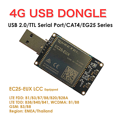 4G LTE USB Dongle with Quectel EC25 Series LCC Modem, SIM Slot, GPS, USB-A or 4PIN PH2.0 for IoT and M2M Applications 4G LTE USB Dongle with Quectel EC25 Series LCC Modem, SIM Slot, GPS, USB-A or 4PIN PH2.0 for IoT and M2M Applications
