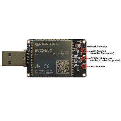 4G LTE USB Dongle with Quectel EC25 Series LCC Modem, SIM Slot, GPS, USB-A or 4PIN PH2.0 for IoT and M2M Applications 4G LTE USB Dongle with Quectel EC25 Series LCC Modem, SIM Slot, GPS, USB-A or 4PIN PH2.0 for IoT and M2M Applications