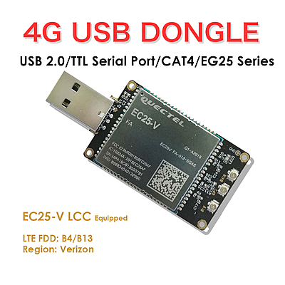 4G LTE USB Dongle with Quectel EC25 Series LCC Modem, SIM Slot, GPS, USB-A or 4PIN PH2.0 for IoT and M2M Applications 4G LTE USB Dongle with Quectel EC25 Series LCC Modem, SIM Slot, GPS, USB-A or 4PIN PH2.0 for IoT and M2M Applications