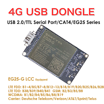 4G LTE USB Dongle with Quectel EG25-G LCC Modem, SIM Slot, GPS, USB-A or 4PIN PH2.0 for Global LTE Networks 4G LTE USB Dongle with Quectel EG25-G LCC Modem, SIM Slot, GPS, USB-A or 4PIN PH2.0 for Global LTE Networks