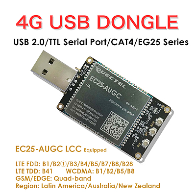 4G LTE USB Dongle with Quectel EC25 Series LCC Modem, SIM Slot, GPS, USB-A or 4PIN PH2.0 for IoT and M2M Applications 4G LTE USB Dongle with Quectel EC25 Series LCC Modem, SIM Slot, GPS, USB-A or 4PIN PH2.0 for IoT and M2M Applications