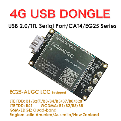 4G LTE USB Dongle with Quectel EC25 Series LCC Modem, SIM Slot, GPS, USB-A or 4PIN PH2.0 for IoT and M2M Applications 4G LTE USB Dongle with Quectel EC25 Series LCC Modem, SIM Slot, GPS, USB-A or 4PIN PH2.0 for IoT and M2M Applications