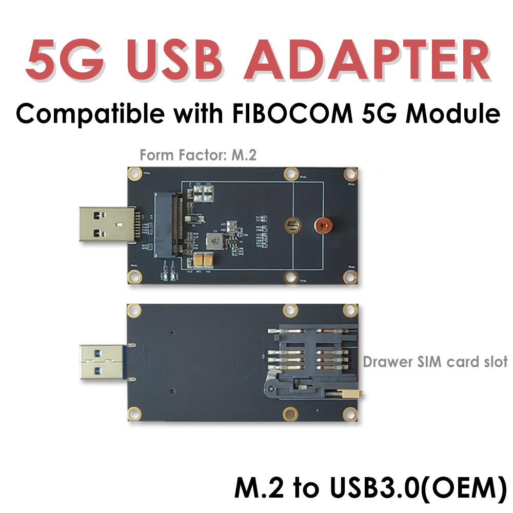 5G M.2 to USB3.0 Adapter with SIM Slot for Quectel, Fibocom Modules