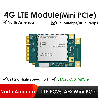 Quectel EC25 Series Mini PCIe & LCC 4G LTE Cat 4 Modules | Industrial IoT/M2M Cellular Modems Quectel EC25 Series Mini PCIe & LCC 4G LTE Cat 4 Modules | Industrial IoT/M2M Cellular Modems