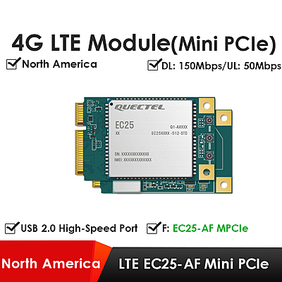 Quectel EC25 Series Mini PCIe & LCC 4G LTE Cat 4 Modules | Industrial IoT/M2M Cellular Modems Quectel EC25 Series Mini PCIe & LCC 4G LTE Cat 4 Modules | Industrial IoT/M2M Cellular Modems