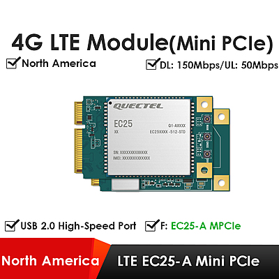 Quectel EC25 Series Mini PCIe & LCC 4G LTE Cat 4 Modules | Industrial IoT/M2M Cellular Modems Quectel EC25 Series Mini PCIe & LCC 4G LTE Cat 4 Modules | Industrial IoT/M2M Cellular Modems