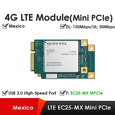Quectel EC25 Series Mini PCIe & LCC 4G LTE Cat 4 Modules | Industrial IoT/M2M Cellular Modems Quectel EC25 Series Mini PCIe & LCC 4G LTE Cat 4 Modules | Industrial IoT/M2M Cellular Modems