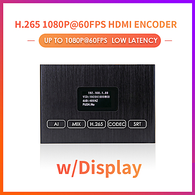 H.265 1080P@60FPS HDMI Encoder w/OLED Screen & Loopout | USB, RTMP/RTSP/SRT for Live Streaming, Surveillance & On-Site Monitoring H.265 1080P@60FPS HDMI Encoder w/OLED Screen & Loopout | USB, RTMP/RTSP/SRT for Live Streaming, Surveillance & On-Site Monitoring