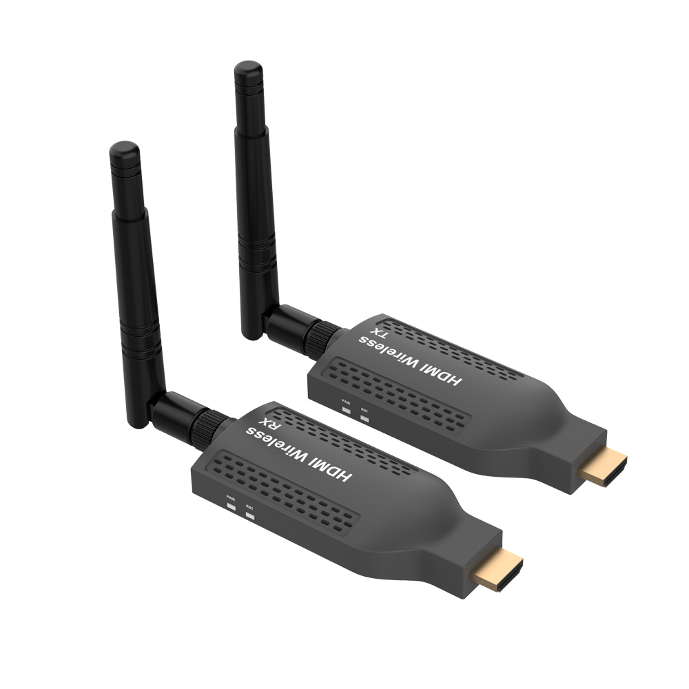 Portable 1080P@60FPS Wireless HDMI Transmitter & Receiver Kit – 492ft Range, 1-to-4 Multi-Screen, H.265 Portable 1080P@60FPS Wireless HDMI Transmitter & Receiver Kit – 492ft Range, 1-to-4 Multi-Screen, H.265