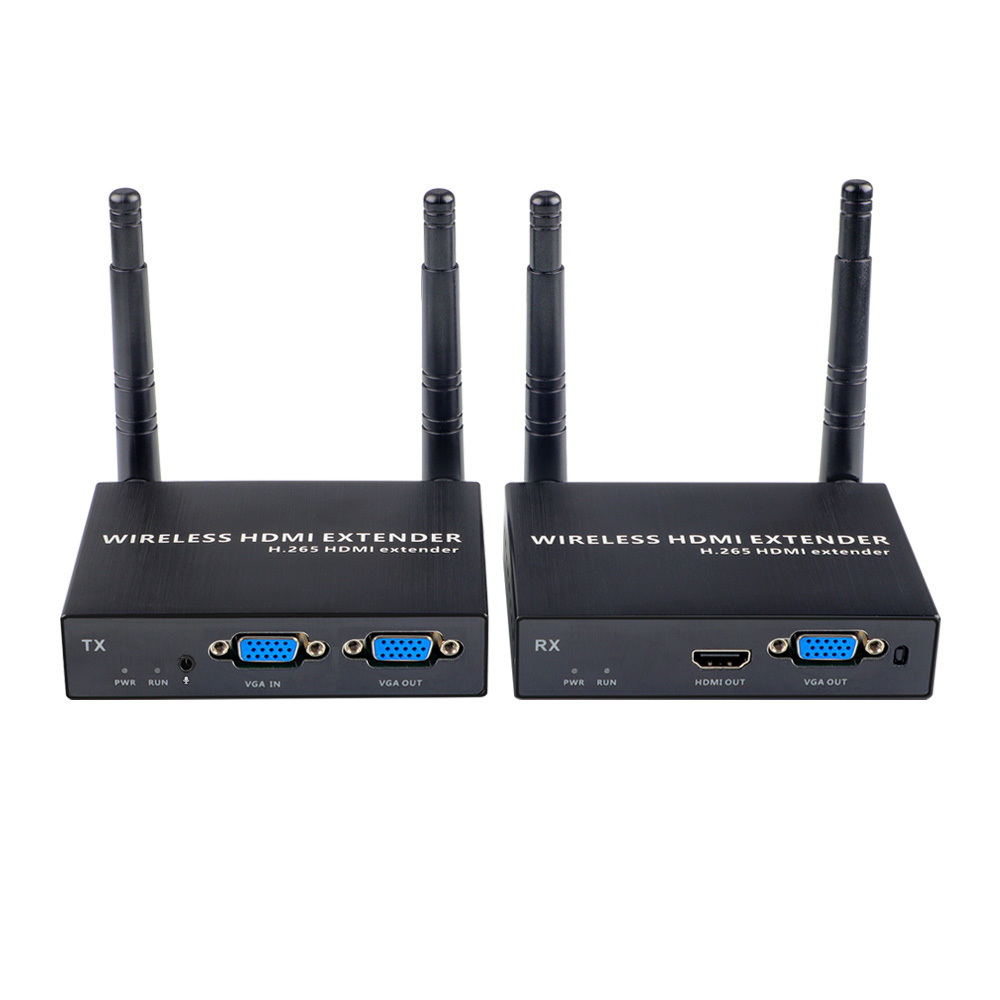 1080P@60FPS Wireless VGA & HDMI Extender – 656ft Range, 1-to-8 Receivers, Industrial-Grade 1080P@60FPS Wireless VGA & HDMI Extender – 656ft Range, 1-to-8 Receivers, Industrial-Grade