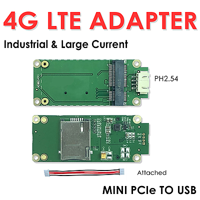 4G LTE Industrial Mini PCIe to 4PIN PH2.54 USB Adapter with SIM Slot – USB 2.0 Connector for LTE Modules like Quectel EC25, Ideal for IoT, M2M, Raspberry Pi 4G LTE Industrial Mini PCIe to 4PIN PH2.54 USB Adapter with SIM Slot – USB 2.0 Connector for LTE Modules like Quectel EC25, Ideal for IoT, M2M, Raspberry Pi