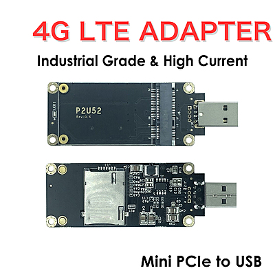 Industrial 4G LTE Mini PCIe to USB Adapter with SIM Card Slot – USB 2.0 Interface for Quectel EC25/EC20 LTE WWAN Modules, Designed for IoT/M2M Systems & Routers Industrial 4G LTE Mini PCIe to USB Adapter with SIM Card Slot – USB 2.0 Interface for Quectel EC25/EC20 LTE WWAN Modules, Designed for IoT/M2M Systems & Routers