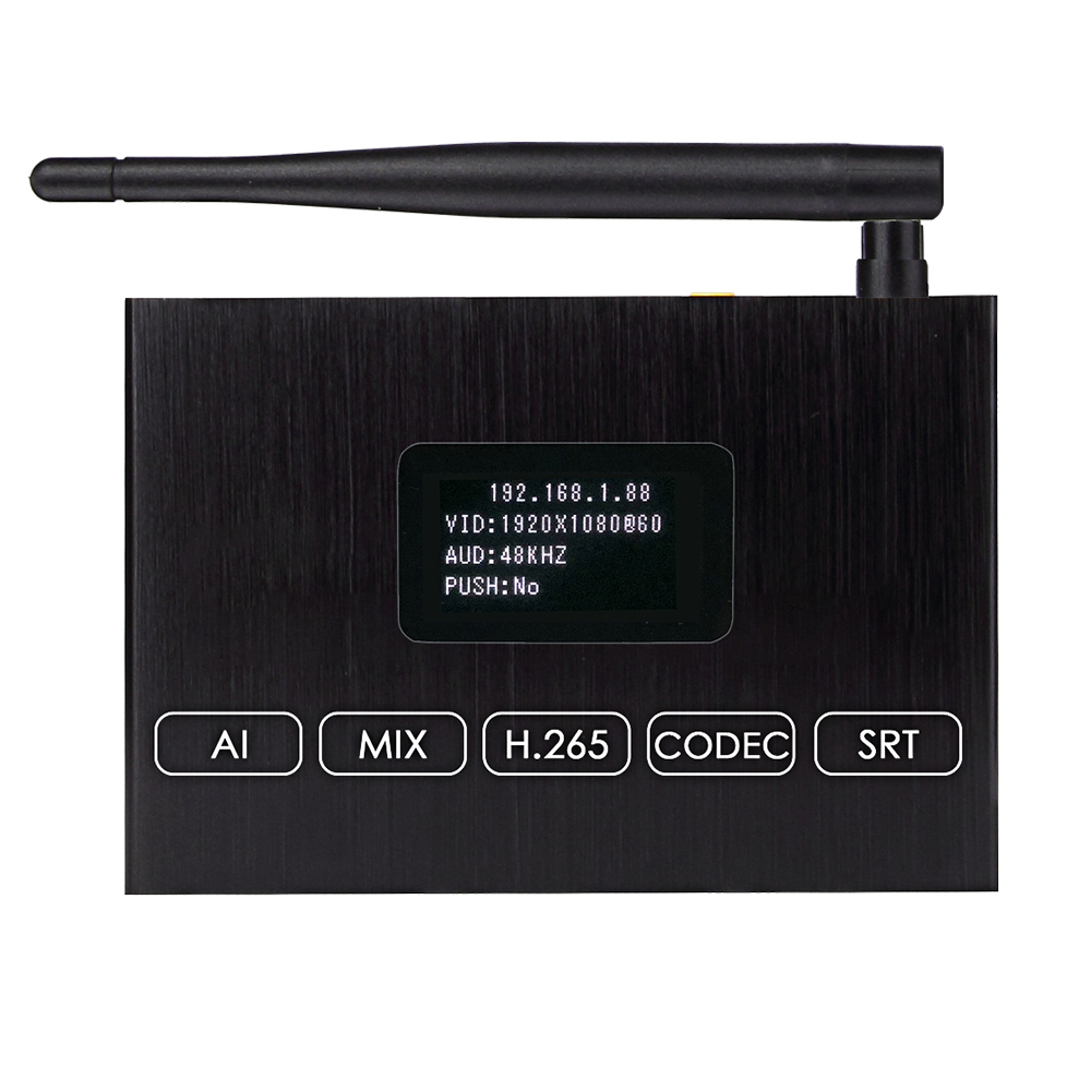 H.265 1080P WiFi HDMI Encoder/Decoder w/Built-in OLED Screen & Loopout | 3ch RTSP, USB2.0 Rec, ONVIF/Hikvision for Live Streaming & Mobile IPTV H.265 1080P WiFi HDMI Encoder/Decoder w/Built-in OLED Screen & Loopout | 3ch RTSP, USB2.0 Rec, ONVIF/Hikvision for Live Streaming & Mobile IPTV
