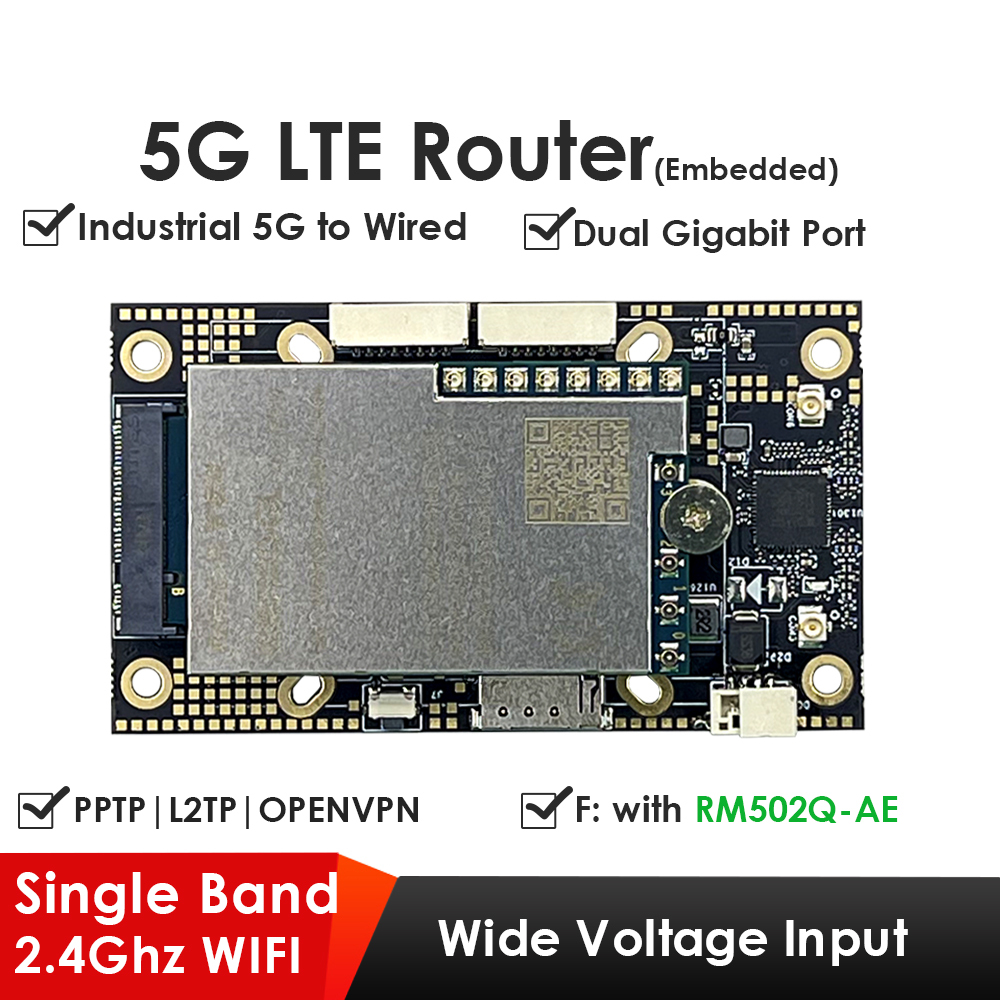 5G LTE Embedded Mini Industrial Router Board – SIM Slot & Dual Gigabit