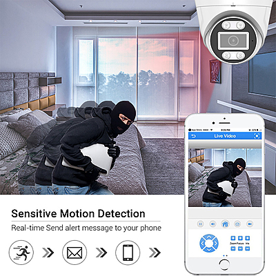 3MP WiFi Dual Light Dome Live Streaming IP Camera, H.265, 2.8mm Lens, RTMP to YouTube & Facebook, Indoor/Outdoor, Compatible with ONVIF/HK 3MP WiFi Dual Light Dome Live Streaming IP Camera, H.265, 2.8mm Lens, RTMP to YouTube & Facebook, Indoor/Outdoor, Compatible with ONVIF/HK