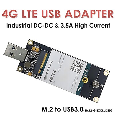 4G LTE Industrial USB3.0 Adapter for M.2 (NGFF) Module w/Nano SIM Slot – Supports Quectel EM05/EM06, Ideal for Raspberry Pi, Industrial Routers, IoT & M2M Devices 4G LTE Industrial USB3.0 Adapter for M.2 (NGFF) Module w/Nano SIM Slot – Supports Quectel EM05/EM06, Ideal for Raspberry Pi, Industrial Routers, IoT & M2M Devices