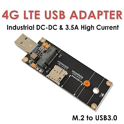 4G LTE Industrial USB3.0 Adapter for M.2 (NGFF) Module w/Nano SIM Slot – Supports Quectel EM05/EM06, Ideal for Raspberry Pi, Industrial Routers, IoT & M2M Devices 4G LTE Industrial USB3.0 Adapter for M.2 (NGFF) Module w/Nano SIM Slot – Supports Quectel EM05/EM06, Ideal for Raspberry Pi, Industrial Routers, IoT & M2M Devices