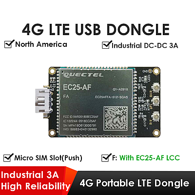 4G LTE USB Dongle with Quectel EC25 Series LCC Modem, SIM Slot, GPS, USB-A or 4PIN PH2.0 for IoT and M2M Applications 4G LTE USB Dongle with Quectel EC25 Series LCC Modem, SIM Slot, GPS, USB-A or 4PIN PH2.0 for IoT and M2M Applications