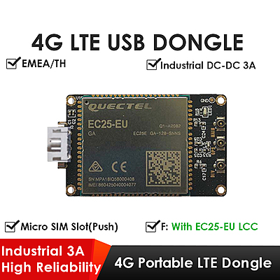 4G LTE USB Dongle with Quectel EC25 Series LCC Modem, SIM Slot, GPS, USB-A or 4PIN PH2.0 for IoT and M2M Applications 4G LTE USB Dongle with Quectel EC25 Series LCC Modem, SIM Slot, GPS, USB-A or 4PIN PH2.0 for IoT and M2M Applications