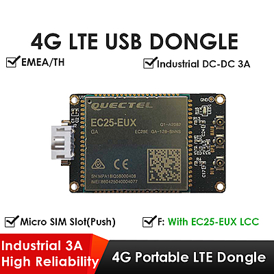 4G LTE USB Dongle with Quectel EC25 Series LCC Modem, SIM Slot, GPS, USB-A or 4PIN PH2.0 for IoT and M2M Applications 4G LTE USB Dongle with Quectel EC25 Series LCC Modem, SIM Slot, GPS, USB-A or 4PIN PH2.0 for IoT and M2M Applications