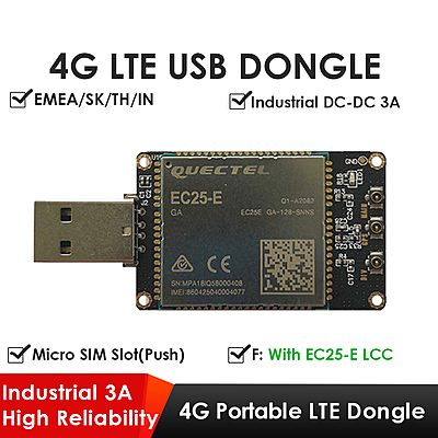 4G LTE USB Dongle with Quectel EC25 Series LCC Modem, SIM Slot, GPS, USB-A or 4PIN PH2.0 for IoT and M2M Applications 4G LTE USB Dongle with Quectel EC25 Series LCC Modem, SIM Slot, GPS, USB-A or 4PIN PH2.0 for IoT and M2M Applications