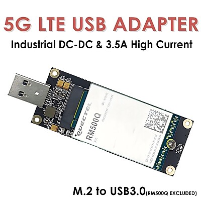 5G LTE Industrial USB3.0 Adapter for M.2 (NGFF) Modules w/Nano SIM Slot – Compatible with Quectel RM500Q, RM520N, Fibocom FM160, for Industrial Routers & Gateways 5G LTE Industrial USB3.0 Adapter for M.2 (NGFF) Modules w/Nano SIM Slot – Compatible with Quectel RM500Q, RM520N, Fibocom FM160, for Industrial Routers & Gateways