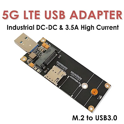 5G LTE Industrial USB3.0 Adapter for M.2 (NGFF) Modules w/Nano SIM Slot – Compatible with Quectel RM500Q, RM520N, Fibocom FM160, for Industrial Routers & Gateways 5G LTE Industrial USB3.0 Adapter for M.2 (NGFF) Modules w/Nano SIM Slot – Compatible with Quectel RM500Q, RM520N, Fibocom FM160, for Industrial Routers & Gateways